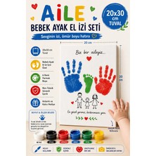 O&S Bebek El Ayak İzi - Aile El Ağacı - Aile El Hatırası - Resim Başlangıç Seti- Tuval (Tual) Seti El İzi Seti