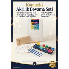 O&S Mini Taşınabilir Şövale Resim Başlangıç Seti Tuval Tual Resim Seti Şövalye