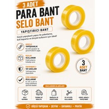 O&S 3 Adet Sarı Yapıştırıcı Bant, Selo Bant, Masa Üstü Kullanım İçin İdeal