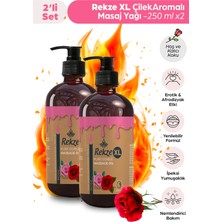 Rekze Gül Aromalı Masaj Yağı 250 ml (2'li Paket) - Doğal Rahatlatıcı ve Besleyici Vücut Bakım Yağı