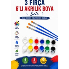 O&S Akrilik Boya Seti 3 Fırça ile Akrilik, Guaj ve Yağlı Boya İçin Uygun Renkli Fırçalar