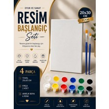 O&S Resim Başlangıç Seti, Tuval, Akrilik Boya, 2 Fırça (Tual Seti) Tuval Seti