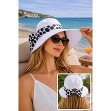 Wearflawless Kadın Keten Bucket Fiyonklu Yazlık Plaj Şapkası, Ayarlanabilir Geniş Kenarlı Tatil Şapkası