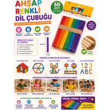 Marka Puti Ahşap Renkli Dil Çubuğu 50li