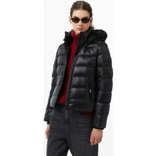 Tommy Hilfiger Gloss Down Slim Kadın Siyah Mont