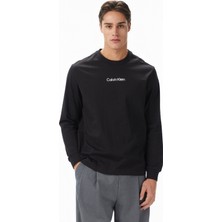 Calvin Klein Standard Logo Crew Erkek Siyah T-Shirt