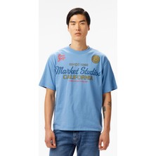 The Market Studios Pure Gold Unisex Mavi T-Shirt