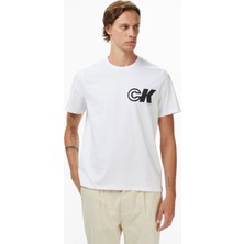 Calvin Klein Sport Logo Graphic Erkek Beyaz T-Shirt