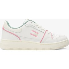 Tommy Hilfiger Tommy Jeans Retro Basket Kadın Beyaz/pembe/yeşil Spor Ayakkabı