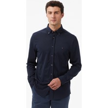Tommy Hilfiger Performance Knit Solid Erkek Lacivert Gömlek