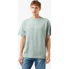 Calvin Klein Jeans Grid Monogram Erkek Gri T-Shirt