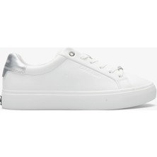 Calvin Klein Lace Up Sneaker Silver Kadın Beyaz Sneaker
