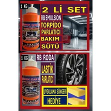 Ribbon Car Wax 2 Li Set  Torpido Parlatıcı Süt Sülükon+ Lastik Parlatıcı  1 kg lık