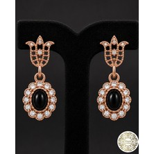 Gümüş Oltu Taşlı Roz Küpe OTK0006