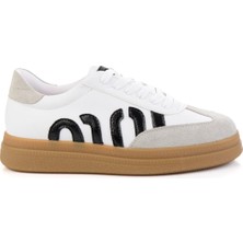 Bambi Beyaz Siyah  Kadın Sneaker K01179600009
