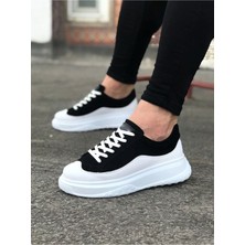 Joy Ayakkabı JY507 Alone Bağcıklı Süet Cilt Erkek Günlük Sneaker Ayakkabı Scbt Siyah/beyaz