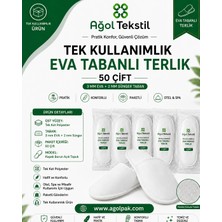 Ağol Tekstil Tek Kullanımlık Eva Tabanlı Otel Terliği 50 Çift