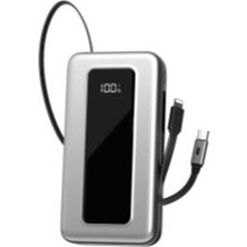 Nusrat Bilişim S-Link IP-G20M 20000MAH PD65W Makaralı Siyah LCD Taşınabilir Pil Şarj Cihazı Powerbank