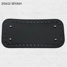Oxford İplik Dikişli Perçinli Çanta Tabanı 25X12 Siyah