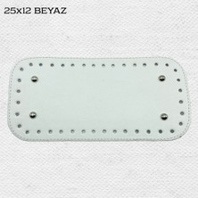 Oxford İplik Dikişli Perçinli Çanta Tabanı 25X12 Beyaz