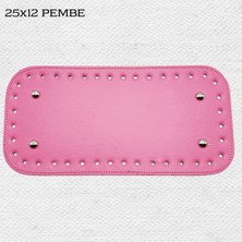 Oxford İplik Dikişli Perçinli Çanta Tabanı 25X12 Pembe