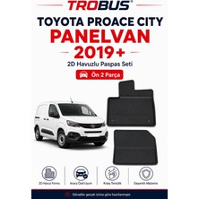 Trobus Toyota Proace City Cargo 2019+ 1.5 D-4d Araca Özel 2 Parça 2d Havuzlu Paspas