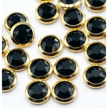 Klassiqe Hotfix Stone Black Gold Çerçeveli - Ütüyleyapışan