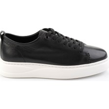 Bambi Siyah Hakiki Deri Erkek Sneaker E01593202503