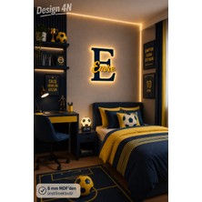 Design 4N LED Işıklı Kişiye Özel Taraftar Temalı Harf Duvar Dekoru