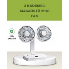 Herşey Trend Çift Kafalı Masaüstü ve Duvar Tipi Sessiz USB Şarjlı Fan