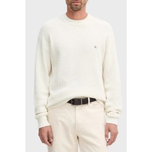 Calvin Klein Pamuklu Relaxed Fit Waffle Kazak LV04RD313GYAS Erkek Kazak LV04RD313G Yas