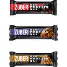 Züber Hi Protein Deneme Paketi 45G x 3 Adet (Kakaolu, Bademli, Yer Fıstığı Ezmeli)