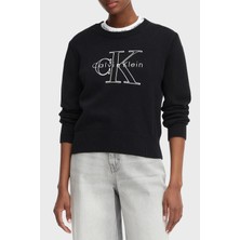 Calvin Klein % 100 Pamuk Logo Monogramlı Sweat LV047G322GUB1 Bayan Sweat LV047G322G Ub1