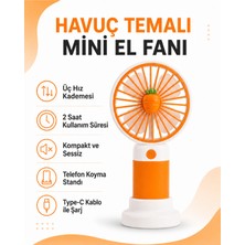 Golden Tech Meyve Tasarımlı 3 Kademeli Sessiz Mini El Masa Fanı - Vantilatör Turbo Üflemeli Kademeli Taşınabilir El Masa Fanı