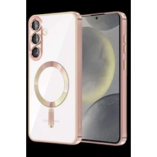 bbtech Samsung Galaxy A37 ile Uyumlu MagSafe, Kablosuz Şarj Destekli Kamera Lens Korumalı Darbe Emici Premium Şeffaf Silikon Kılıf