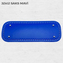 Oxford İplik Dikişli Perçinli Çanta Tabanı 32X12 Saks Mavi