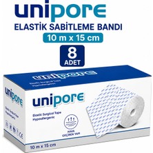 Unipore Tıbbi Elastik Sabitleme Bandı Esnek Flaster 10M×15CM (8 Adet)
