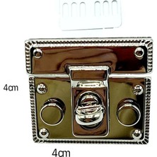 Oxford İplik Çevirmeli Çanta Kilidi 4 x 4 cm Gümüş