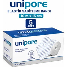 Unipore Tıbbi Elastik Sabitleme Bandı Esnek Flaster 10M×15CM (5 Adet)