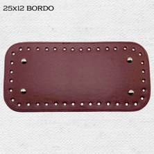 Oxford İplik Dikişli Perçinli Çanta Tabanı 25X12 Bordo