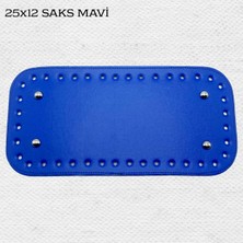 Oxford İplik Dikişli Perçinli Çanta Tabanı 25X12 Saks Mavi