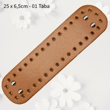 Oxford İplik Dikişli Perçinli Çanta Tabanı 25X6,5 cm 01 Taba