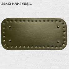 Oxford İplik Dikişli Perçinli Çanta Tabanı 25X12 Koyu Haki Yeşil