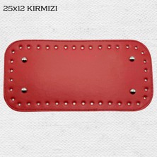 Oxford İplik Dikişli Perçinli Çanta Tabanı 25X12 Kırmızı