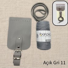 Oxford İplik Simli Telefon Çantası Seti 11 Açık Gri