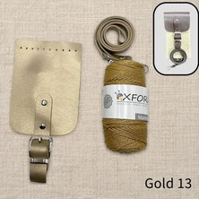 Oxford İplik Simli Telefon Çantası Seti 13 Gold