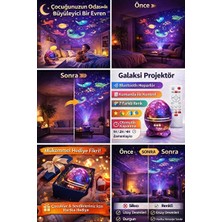 Solvéra Yumurta Tasarımlı Galaxy Ry Night Projektör, Yumuşak Gece Işığı Masa ve Gece Lambası
