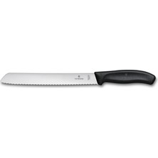 Victorinox 6.8633.21B 21CM Siyah Ekmek Bıçağı, Blisterli Paket