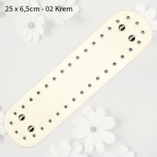 Oxford İplik Dikişli Perçinli Çanta Tabanı 25X6,5 cm 02 Krem