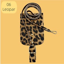 Oxford İplik Telefon Çantası Seti Deri Malzeme 06 Leopar